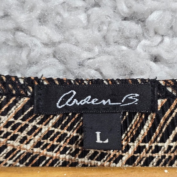 Vintage Arden B Shirt Womens Large Brown Flare Sleeves V-Neck Boho Stretch Y2K - Picture 5 of 12